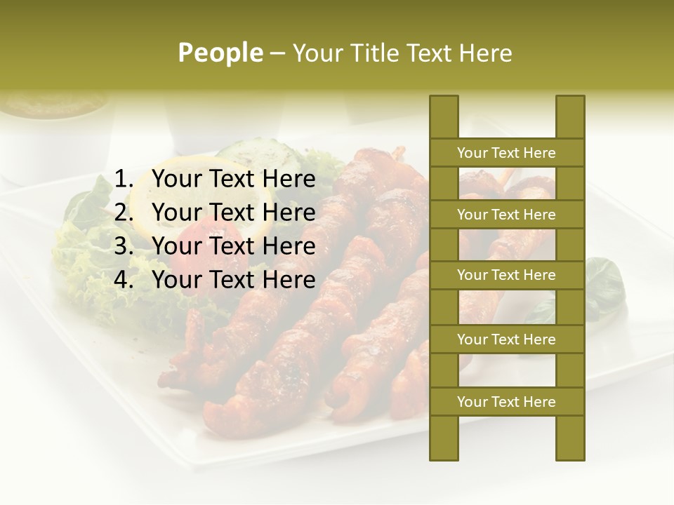 White Meat Chicken Vegetable PowerPoint Template