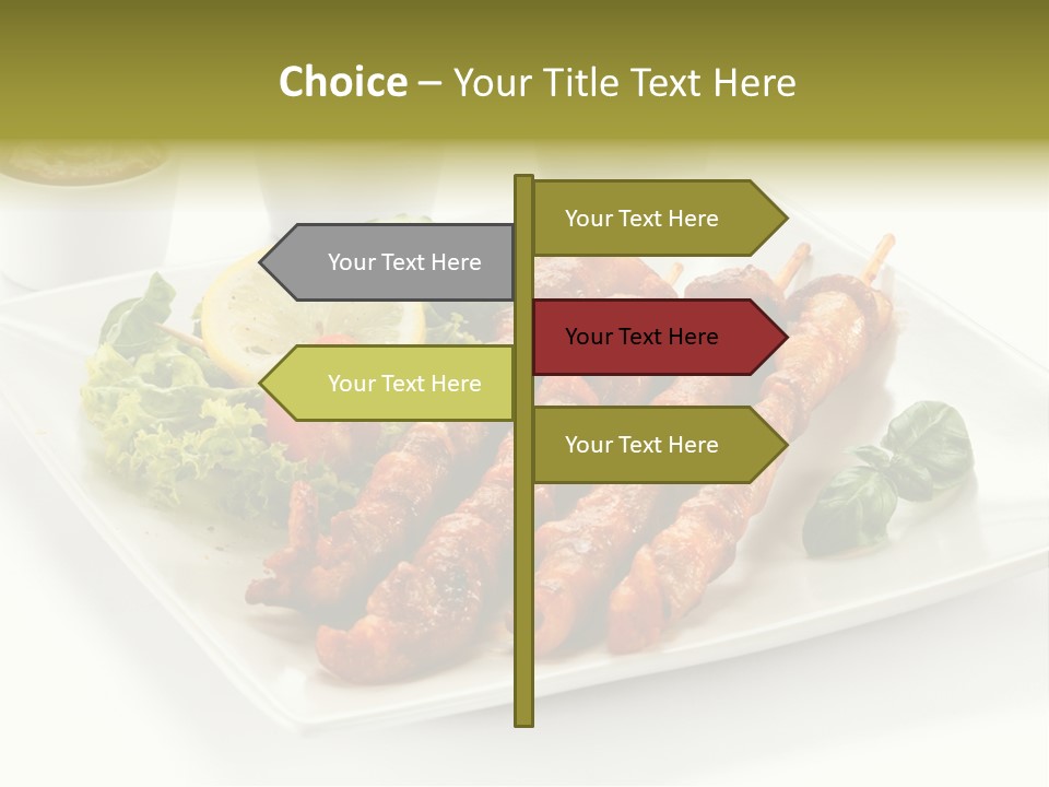 White Meat Chicken Vegetable PowerPoint Template