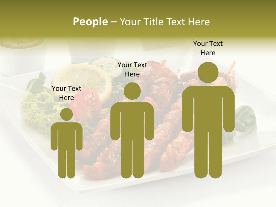 White Meat Chicken Vegetable PowerPoint Template