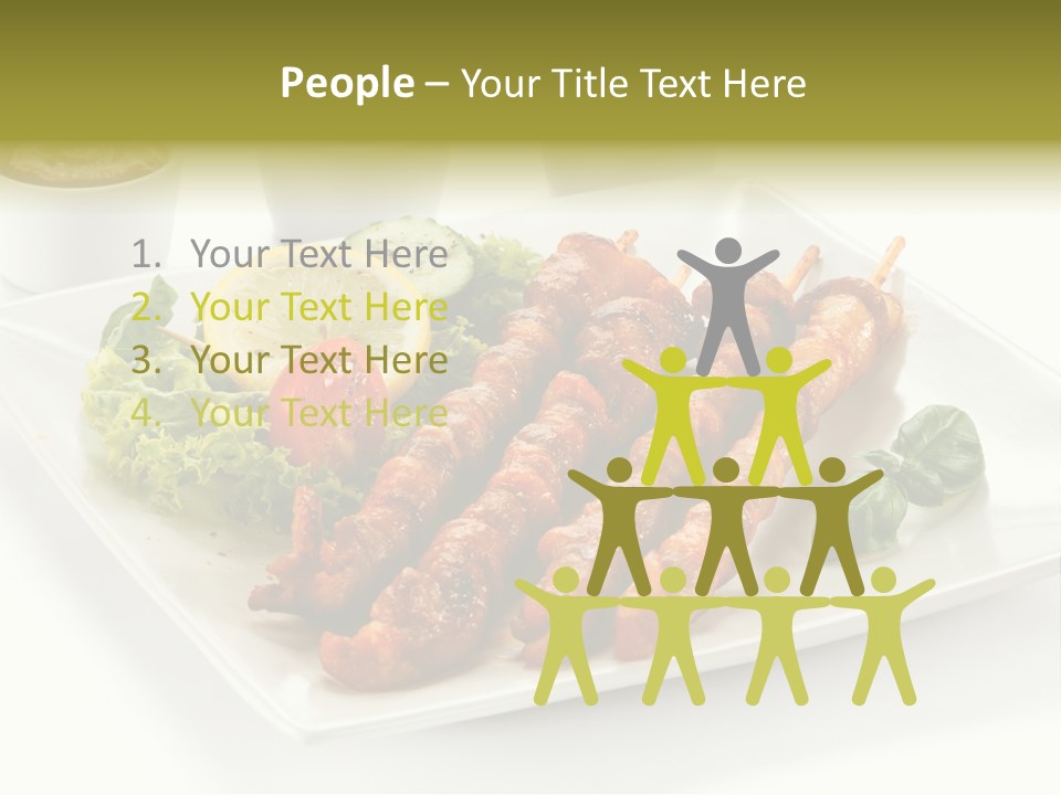 White Meat Chicken Vegetable PowerPoint Template