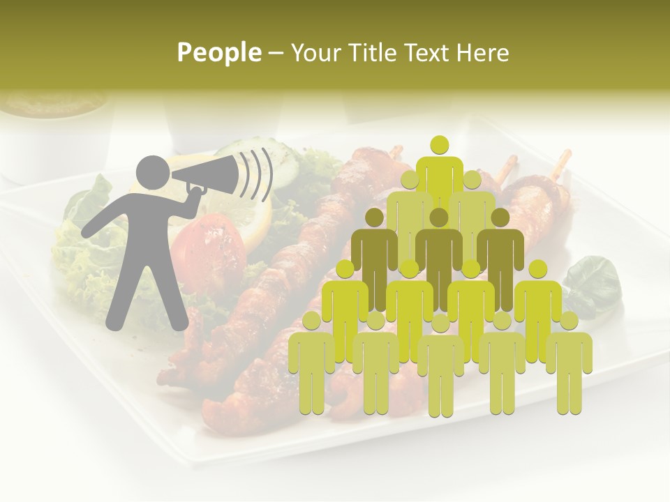 White Meat Chicken Vegetable PowerPoint Template