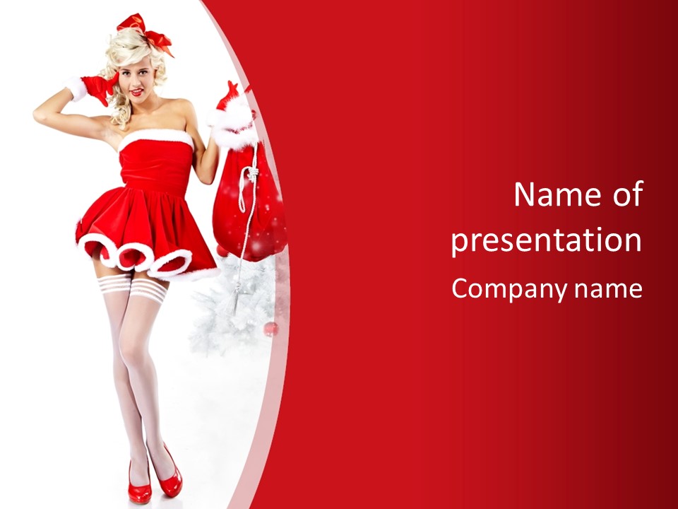 Sensual Portrait Woman PowerPoint Template