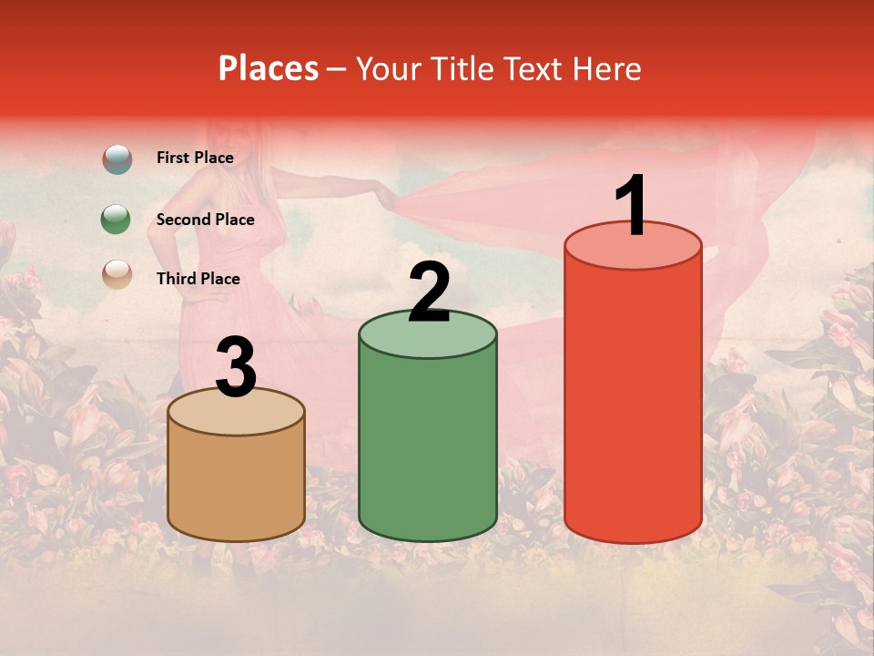 Woman Front Pink PowerPoint Template