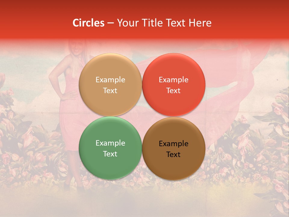 Woman Front Pink PowerPoint Template