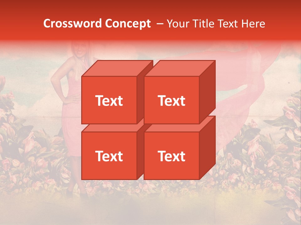 Woman Front Pink PowerPoint Template