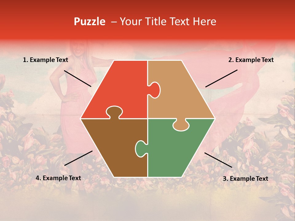 Woman Front Pink PowerPoint Template