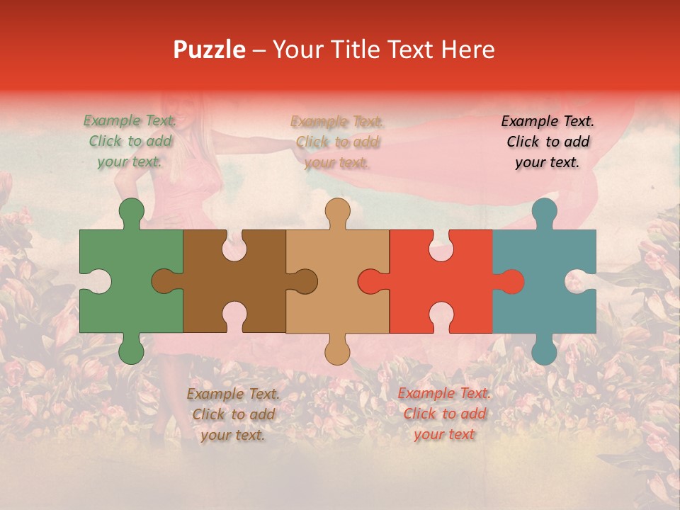 Woman Front Pink PowerPoint Template