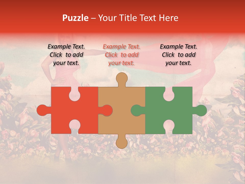 Woman Front Pink PowerPoint Template