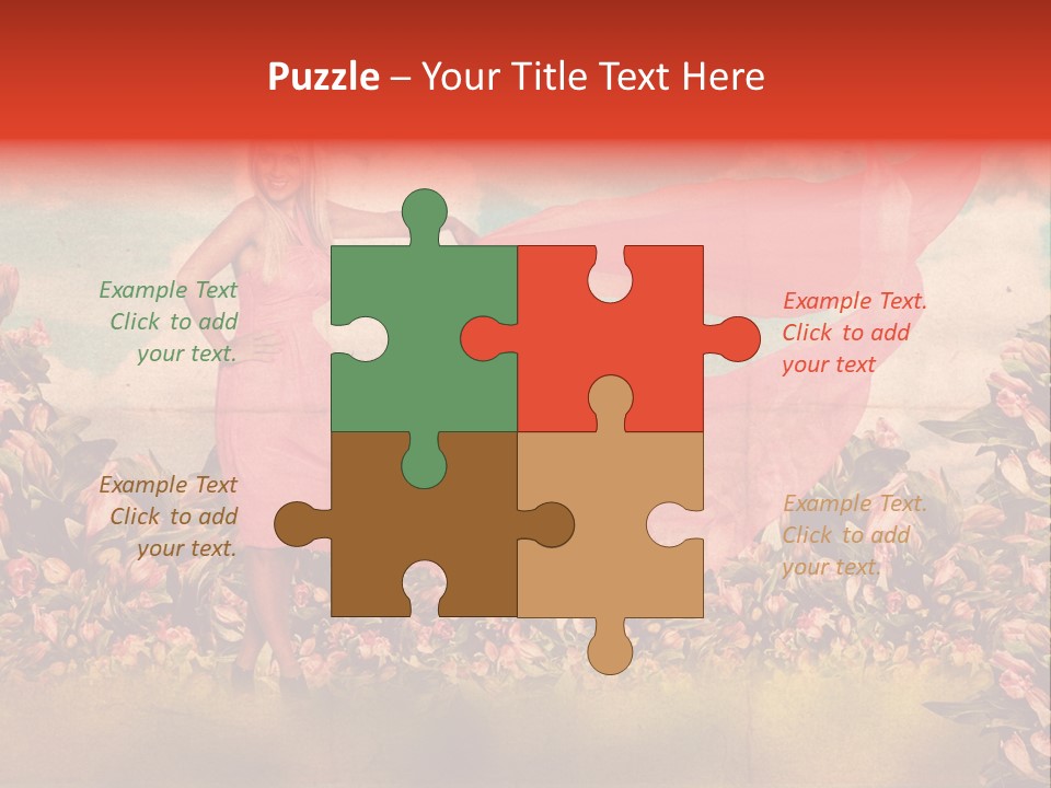 Woman Front Pink PowerPoint Template