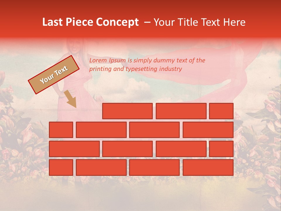 Woman Front Pink PowerPoint Template