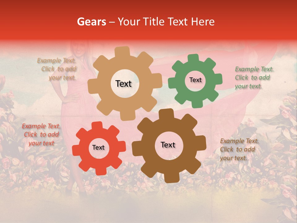 Woman Front Pink PowerPoint Template