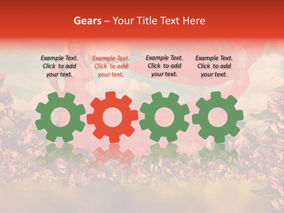 Woman Front Pink PowerPoint Template