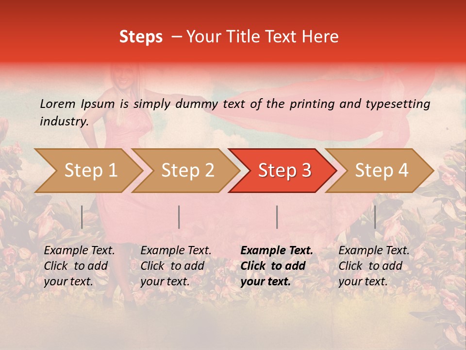 Woman Front Pink PowerPoint Template