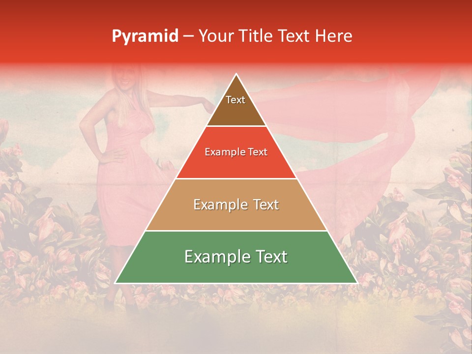 Woman Front Pink PowerPoint Template