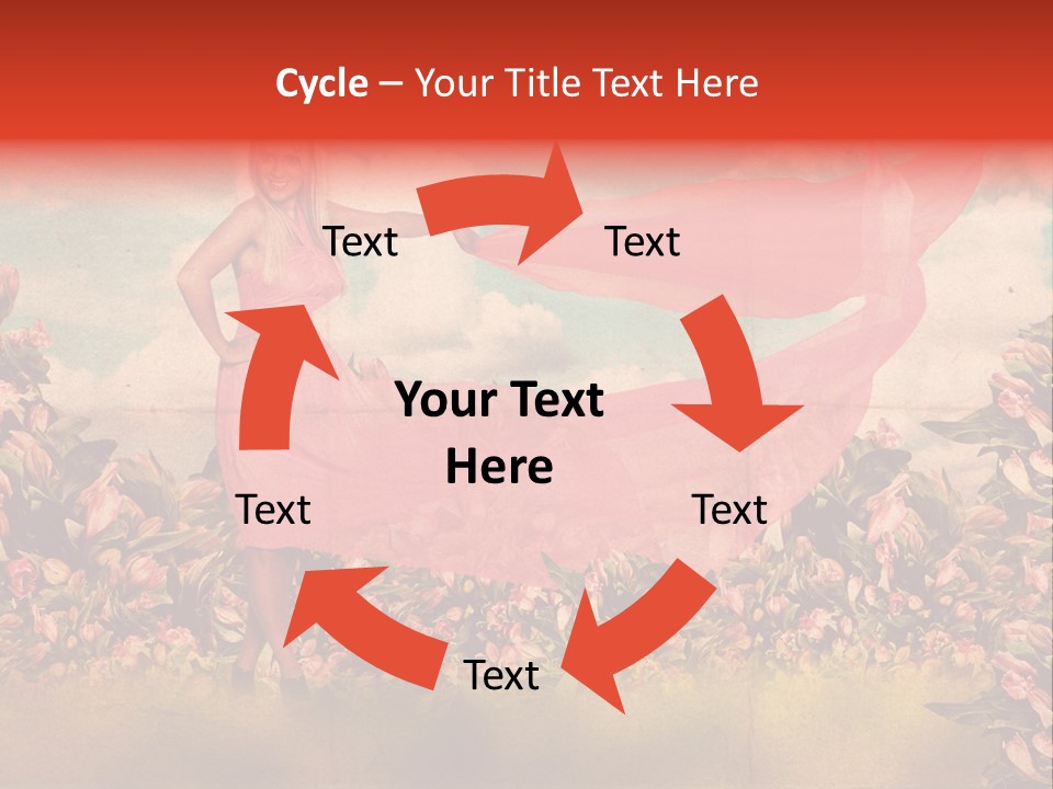 Woman Front Pink PowerPoint Template