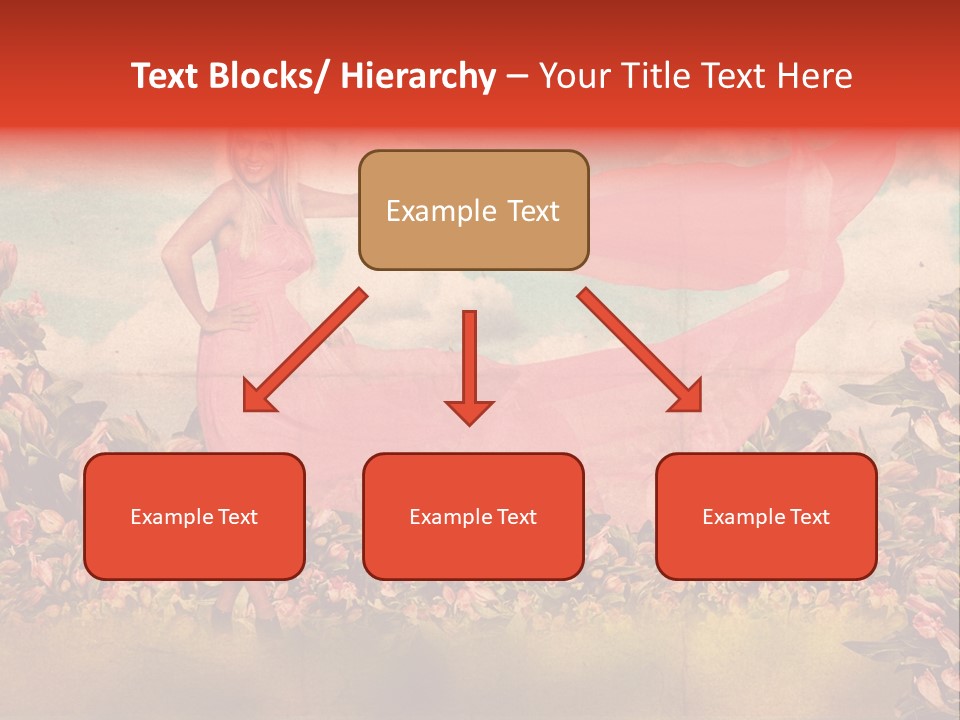 Woman Front Pink PowerPoint Template