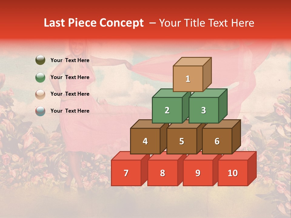 Woman Front Pink PowerPoint Template