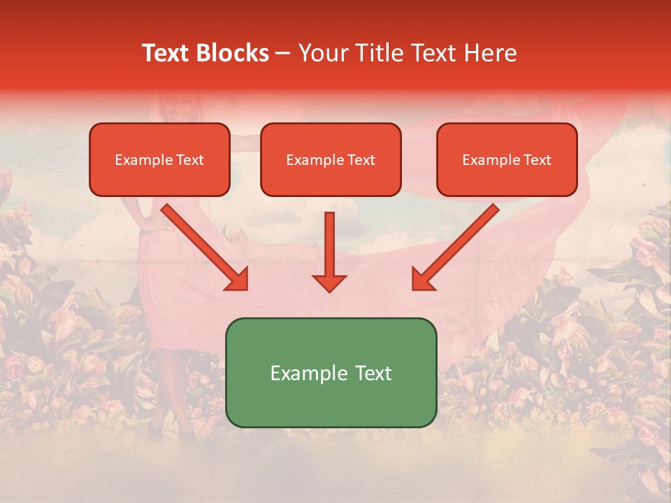 Woman Front Pink PowerPoint Template