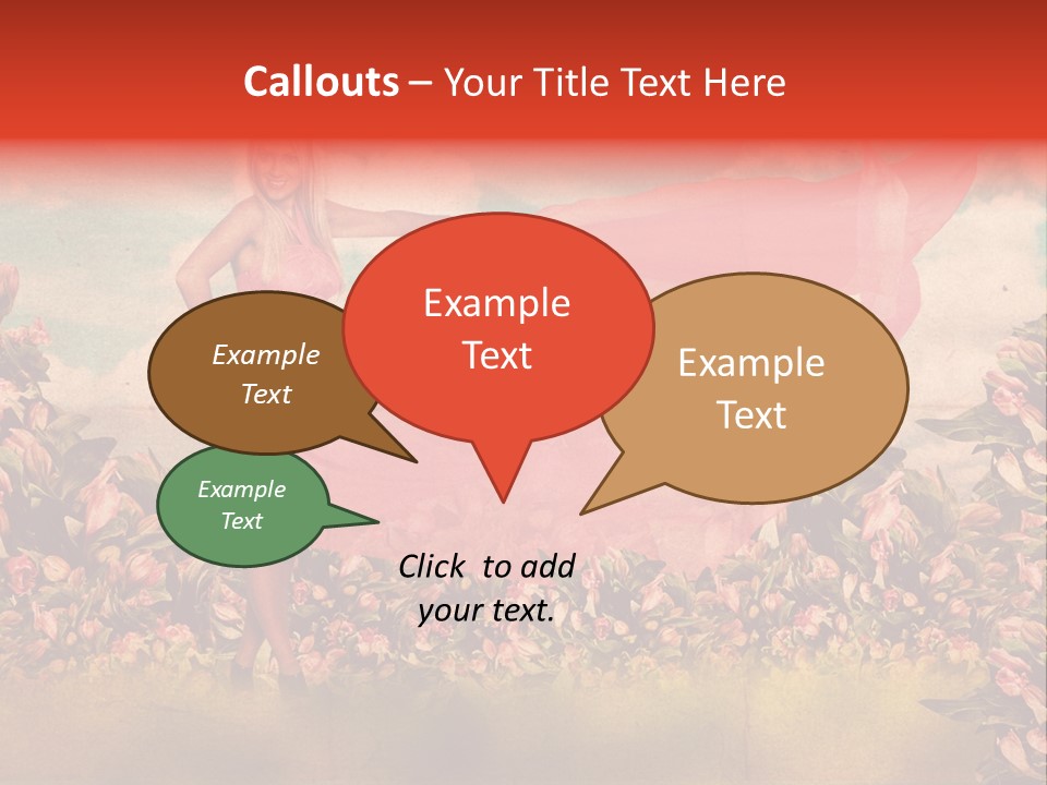 Woman Front Pink PowerPoint Template