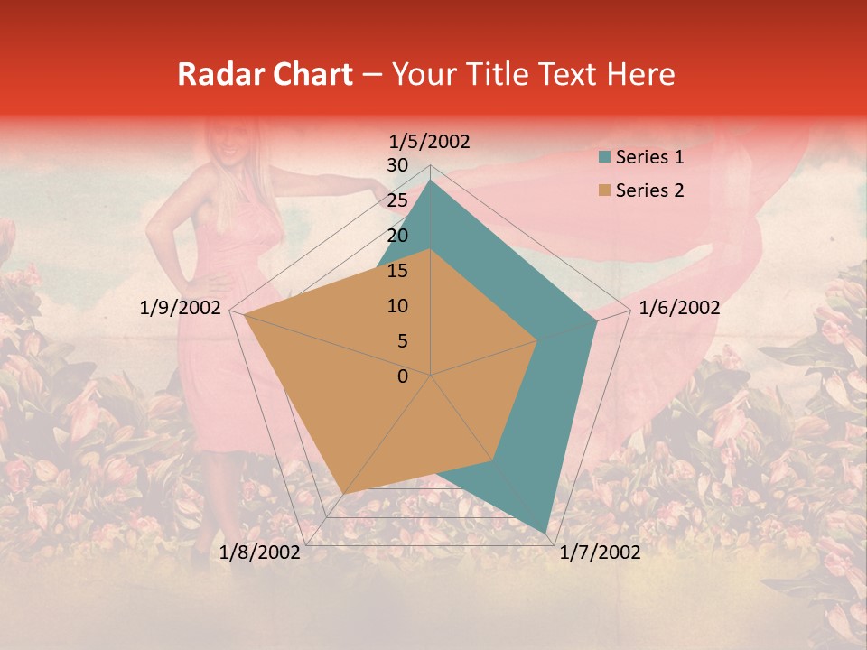 Woman Front Pink PowerPoint Template