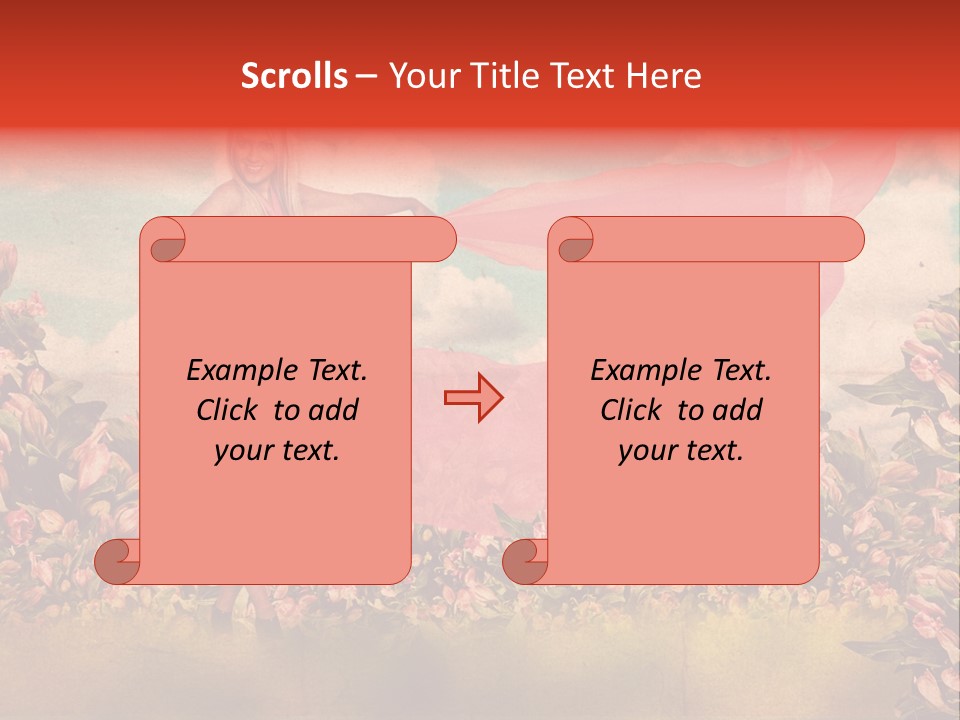 Woman Front Pink PowerPoint Template