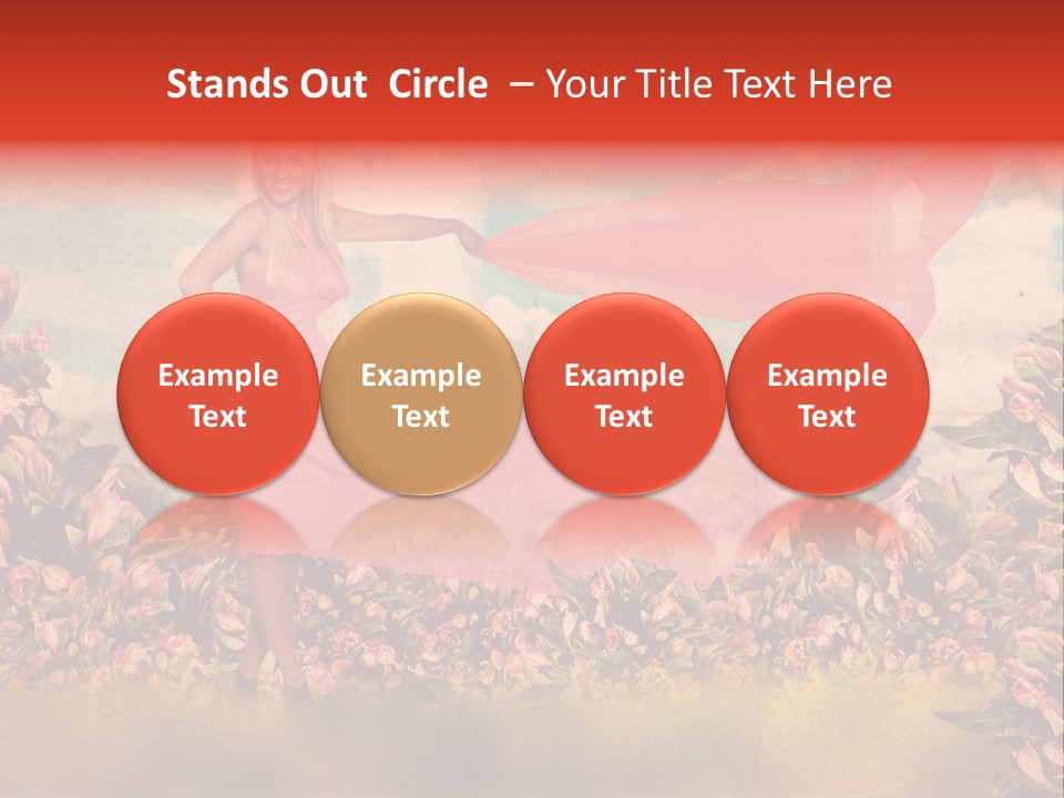 Woman Front Pink PowerPoint Template