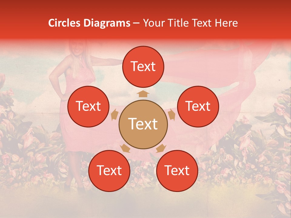 Woman Front Pink PowerPoint Template