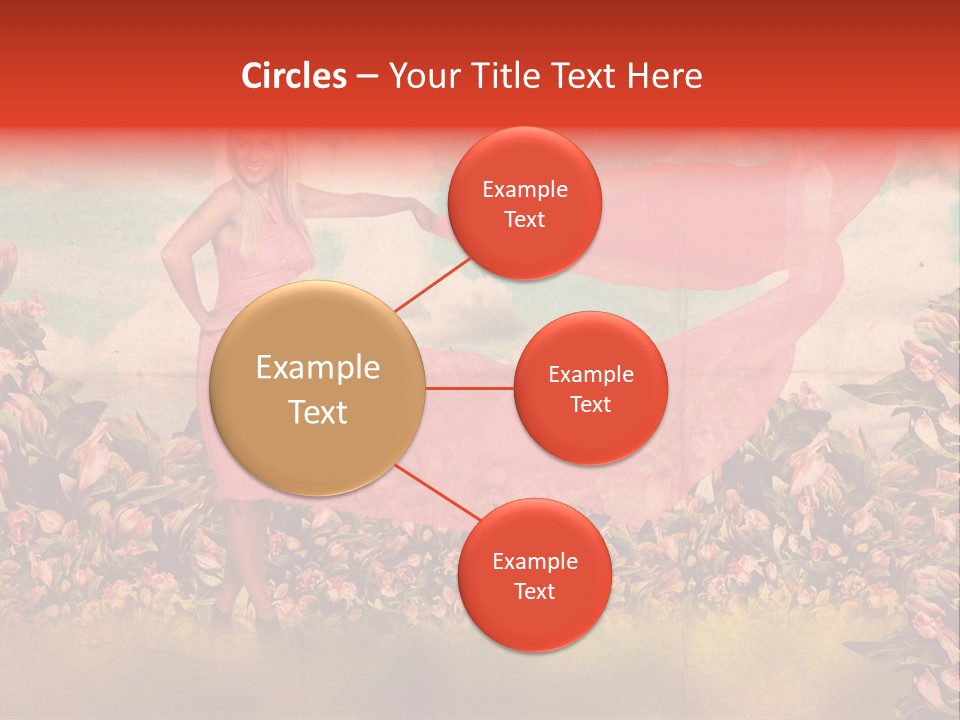 Woman Front Pink PowerPoint Template