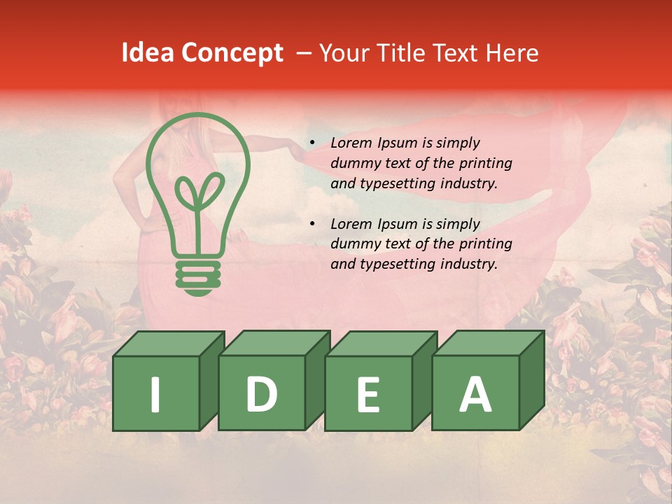 Woman Front Pink PowerPoint Template