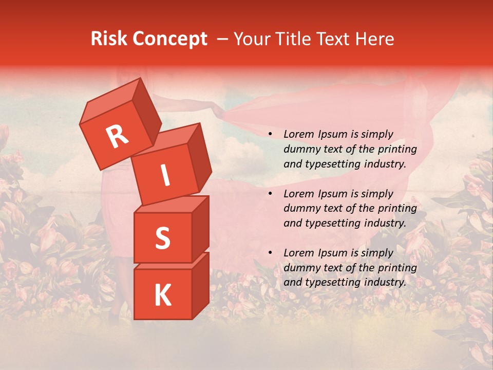 Woman Front Pink PowerPoint Template