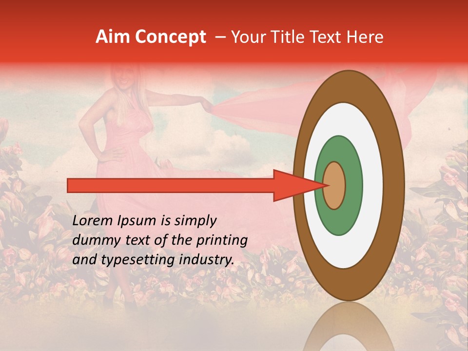 Woman Front Pink PowerPoint Template