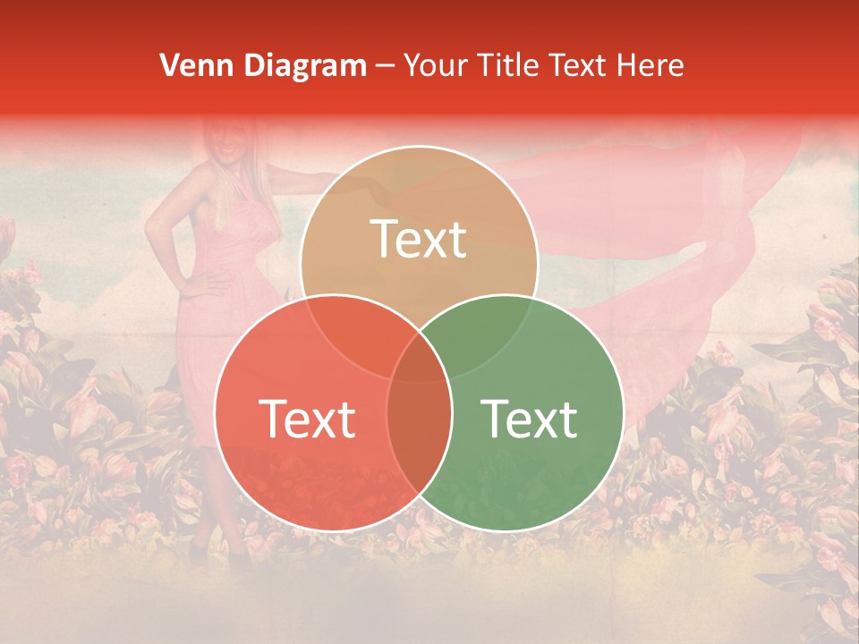 Woman Front Pink PowerPoint Template