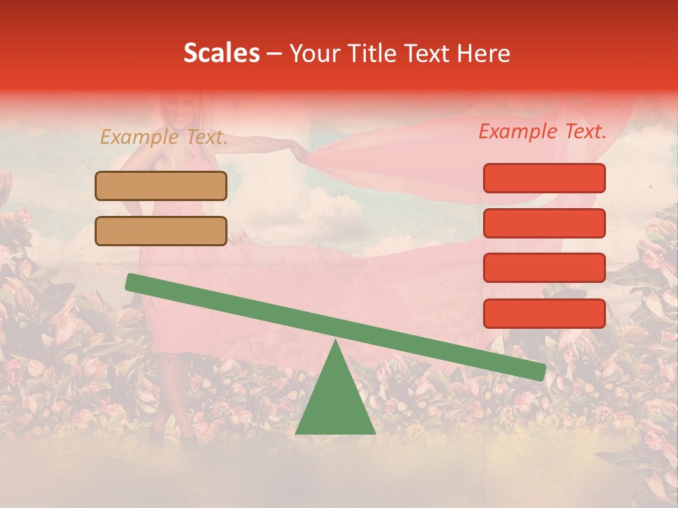 Woman Front Pink PowerPoint Template