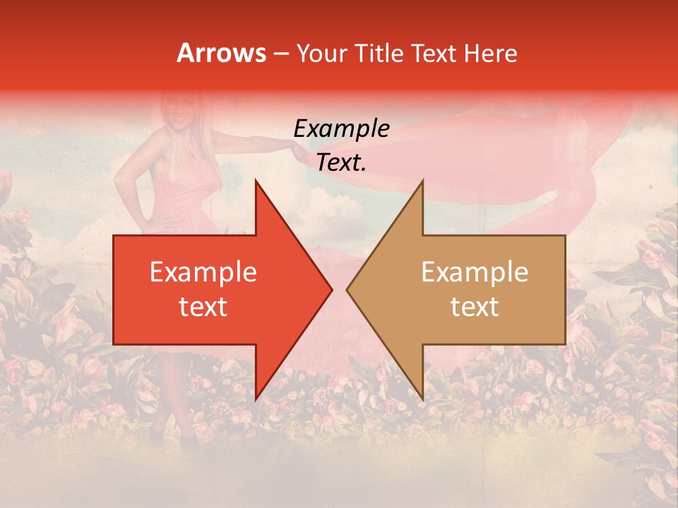 Woman Front Pink PowerPoint Template