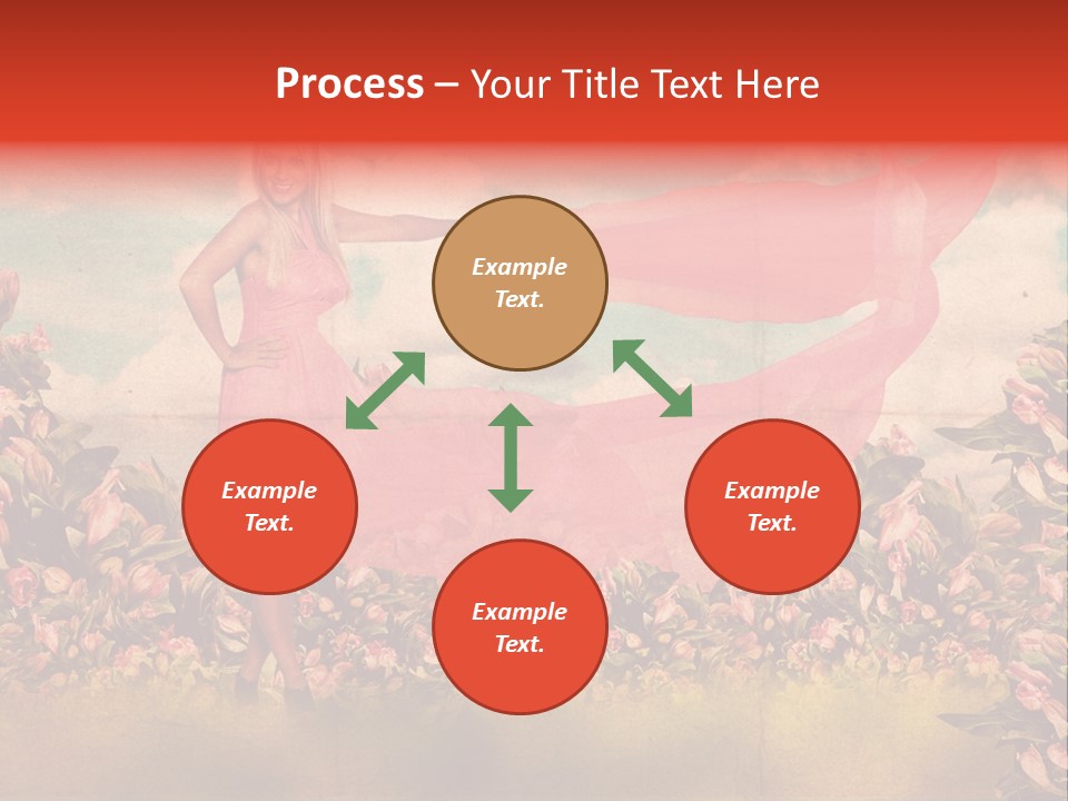 Woman Front Pink PowerPoint Template