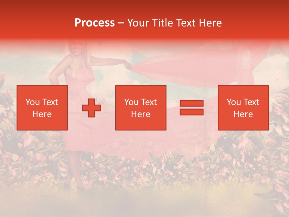 Woman Front Pink PowerPoint Template