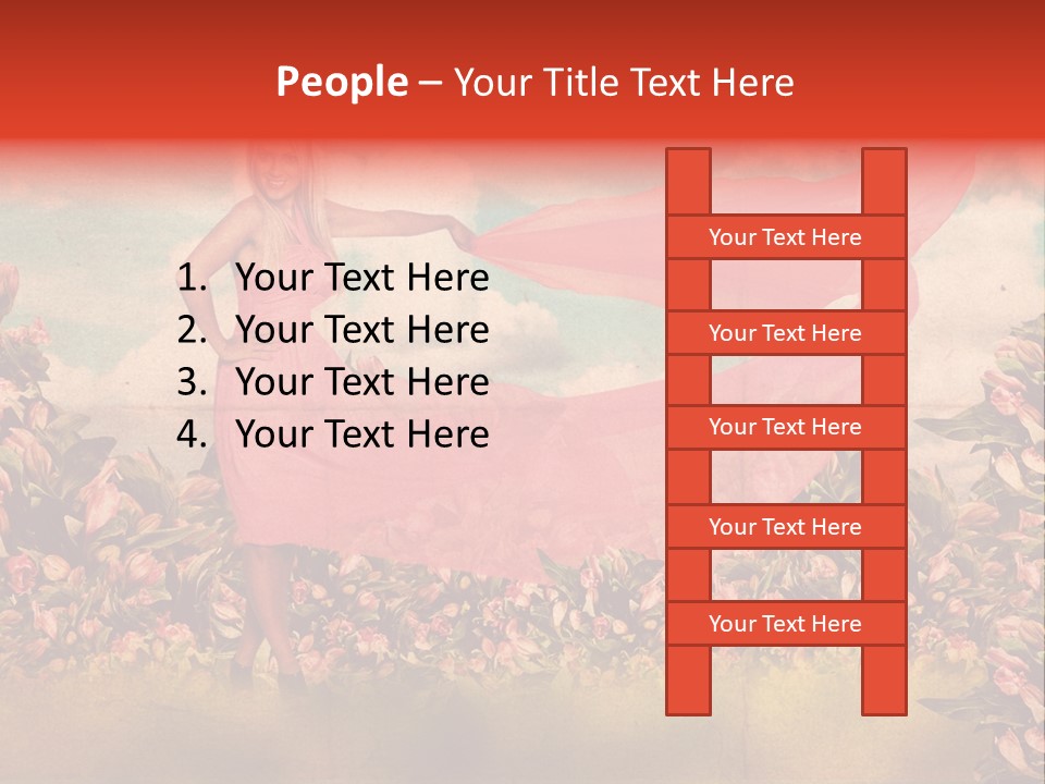 Woman Front Pink PowerPoint Template