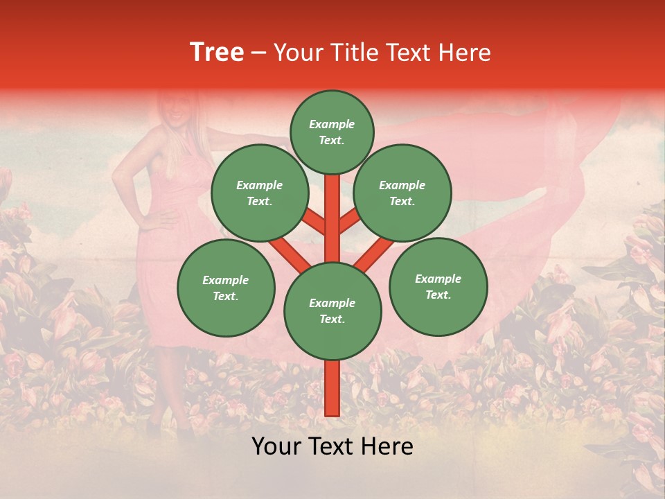 Woman Front Pink PowerPoint Template