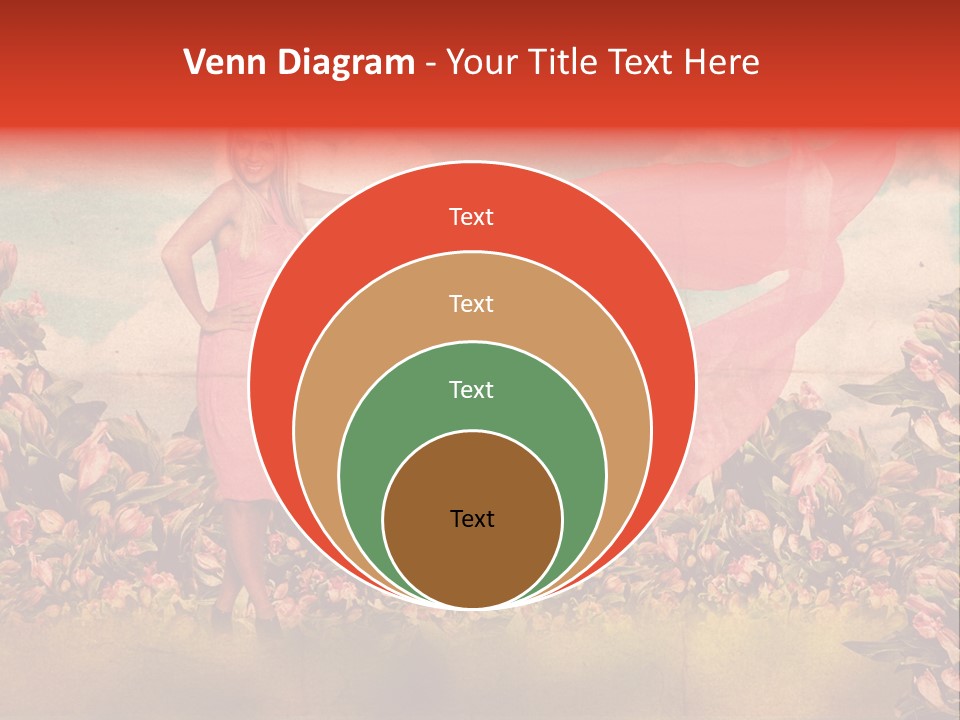 Woman Front Pink PowerPoint Template