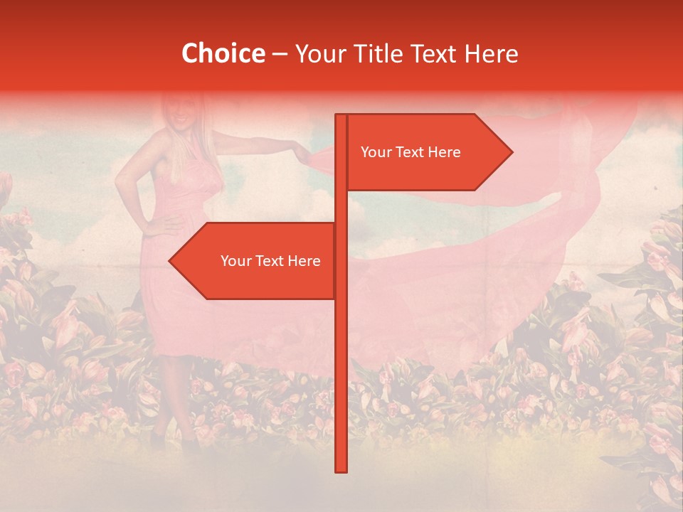 Woman Front Pink PowerPoint Template