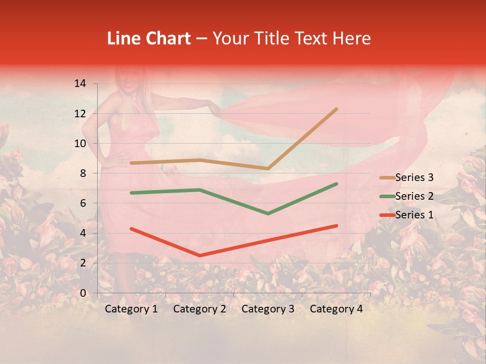 Woman Front Pink PowerPoint Template