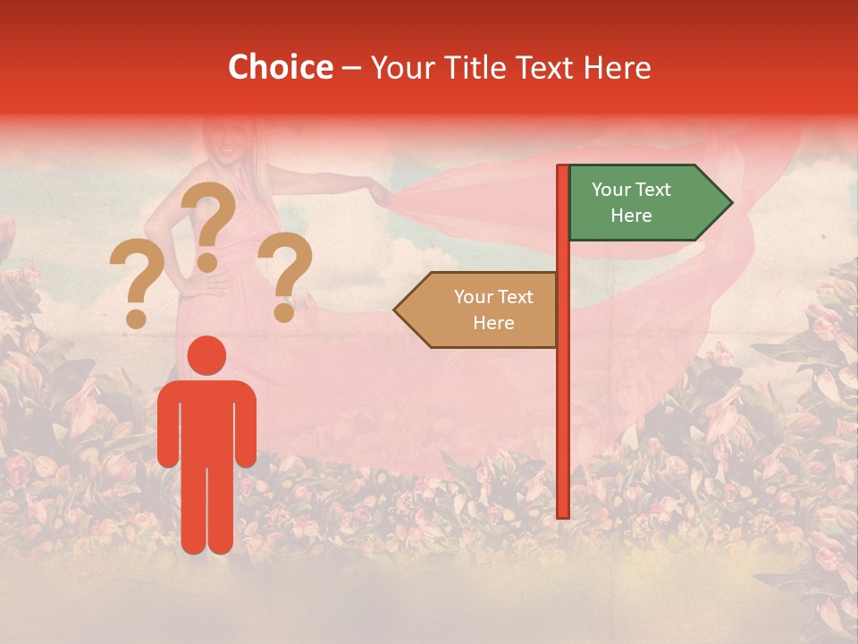 Woman Front Pink PowerPoint Template