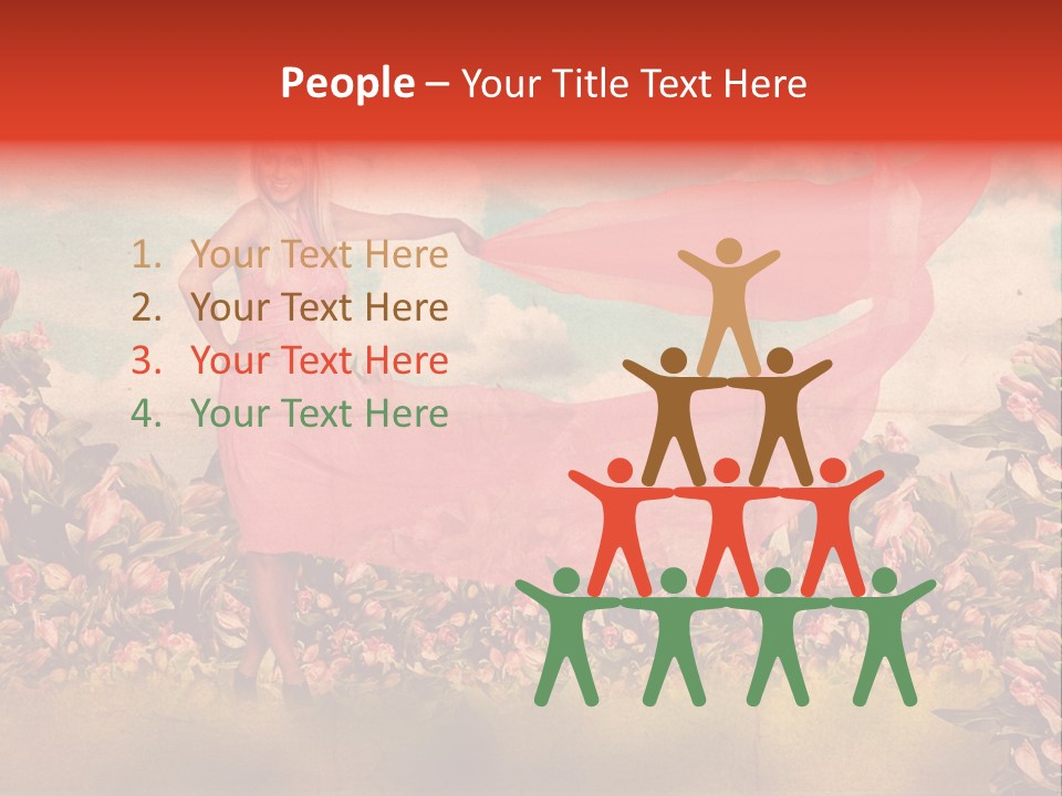 Woman Front Pink PowerPoint Template