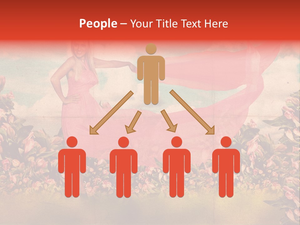 Woman Front Pink PowerPoint Template