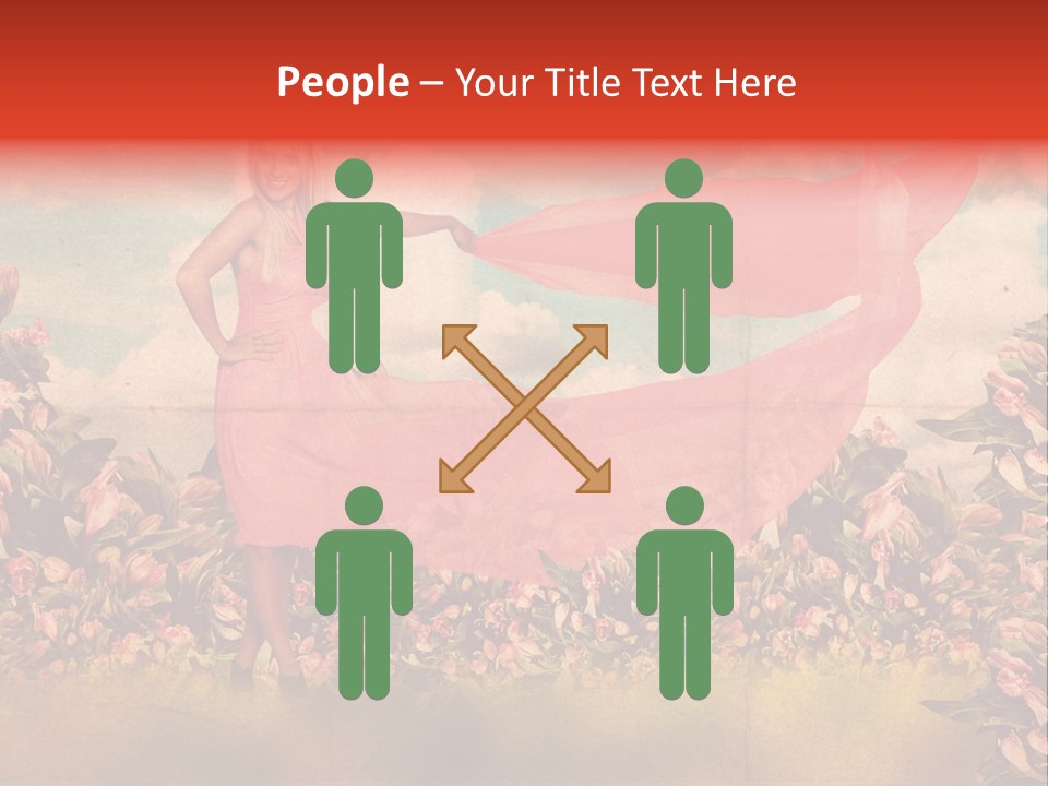 Woman Front Pink PowerPoint Template