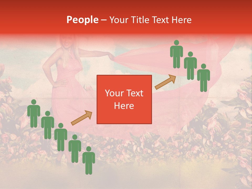 Woman Front Pink PowerPoint Template