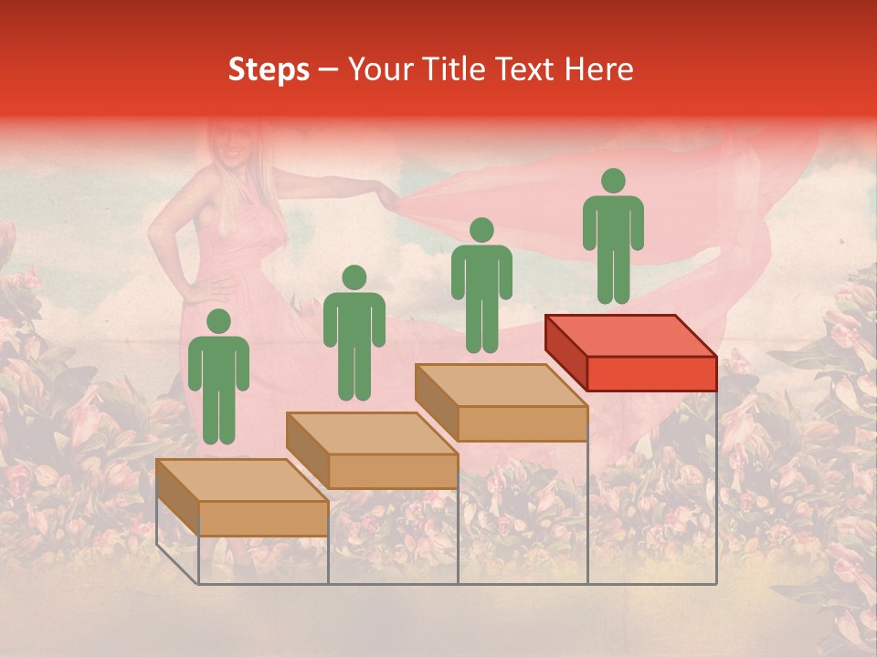 Woman Front Pink PowerPoint Template