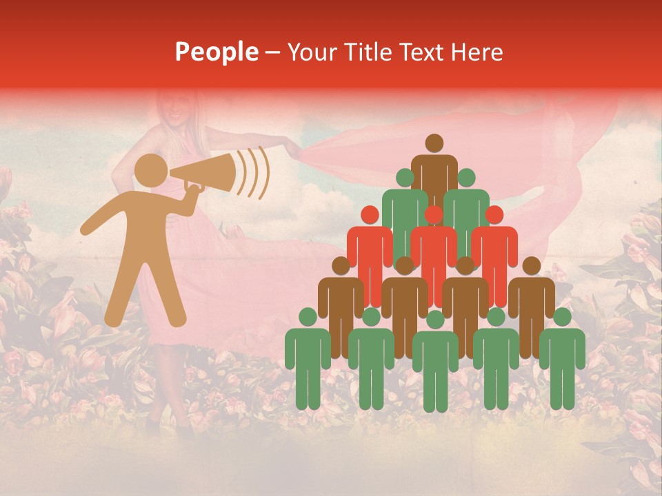 Woman Front Pink PowerPoint Template