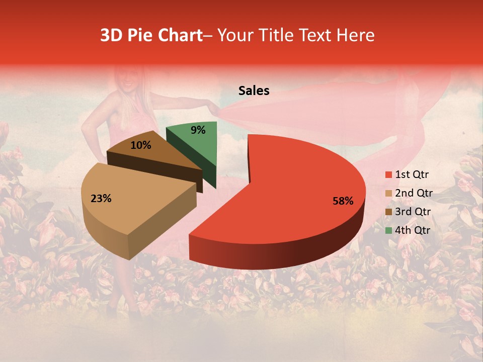 Woman Front Pink PowerPoint Template