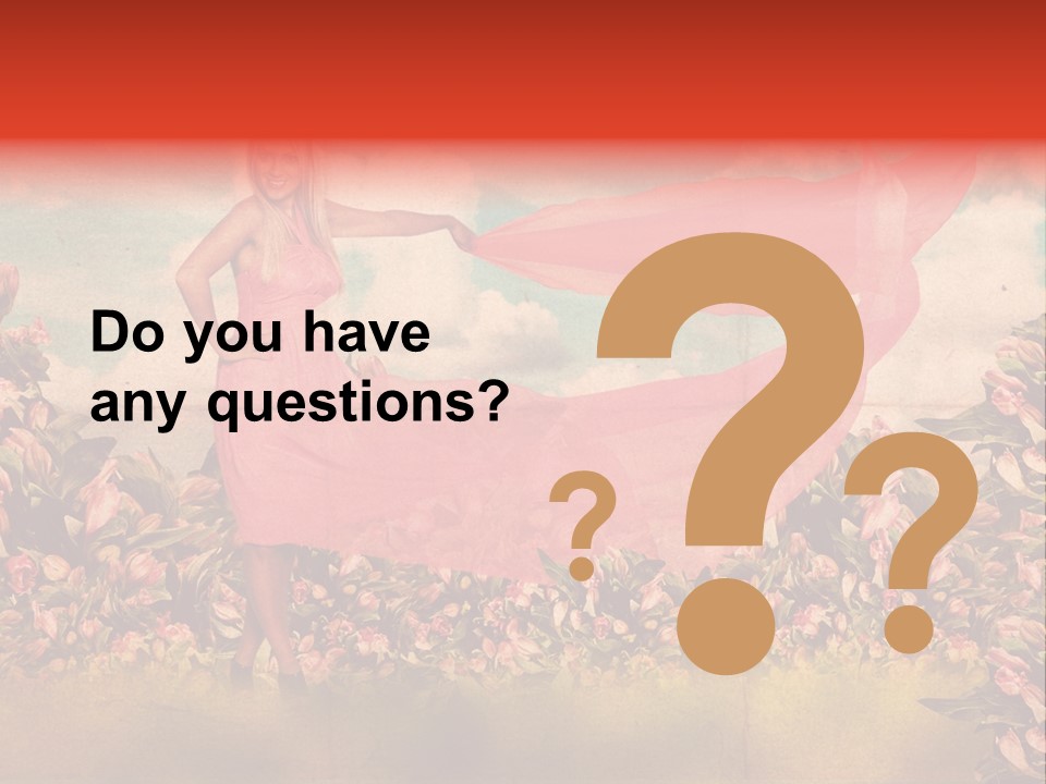 Woman Front Pink PowerPoint Template